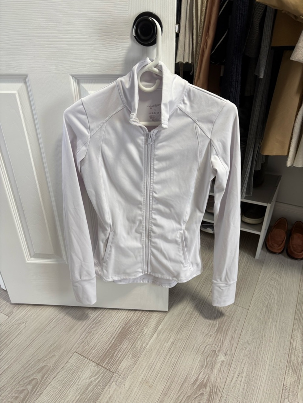 White Women's Zip-Front Active Jacket